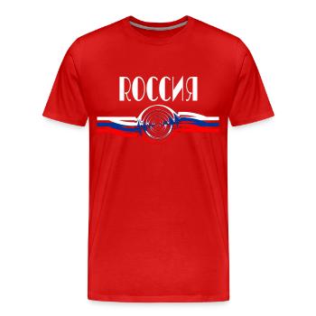 Russland Nationalfarben - Männer Premium Bio T-Shirt - Rot - Vorne - Damien (186cm)