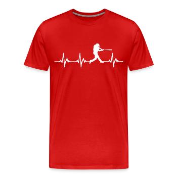 Softball Heartbeat - Men's Premium Organic T-Shirt - red - Front - Damien (186cm)