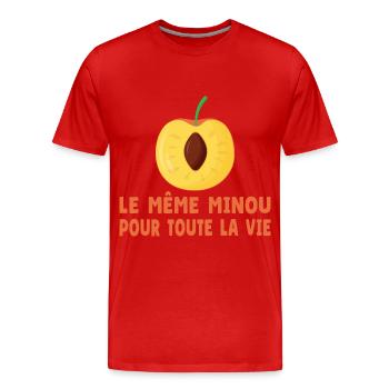 EVG Drôle Le Même Minou pour toute la vie - T-shirt bio Premium Homme - rouge - Devant - Damien (186cm)
