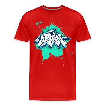 Graffiti urbain, style grunge, graffiti grunge - T-shirt bio Premium Homme - rouge - Devant - Damien (186cm)