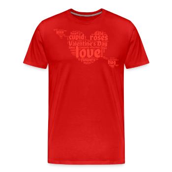 Saint-Valentin, Saint-Valentin, Cœur d’amour - T-shirt bio Premium Homme - rouge - Devant - Damien (186cm)
