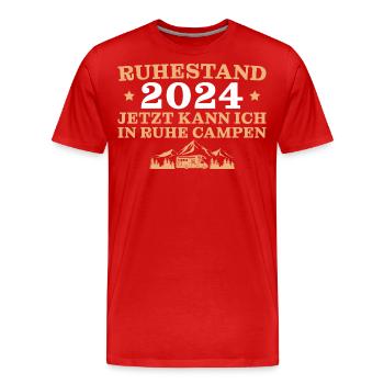 Ruhestand 2024 Camping Wohnmobil Rentner - Männer Premium Bio T-Shirt - Rot - Vorne - Damien (186cm)