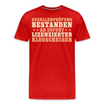 Gesellenprüfung bestanden Ausbildung Geselle - Männer Premium Bio T-Shirt - Rot - Vorne - Damien (186cm)