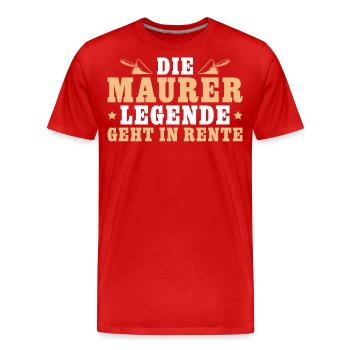 Maurer in Rente Maurermeister Ruhestand - Männer Premium Bio T-Shirt - Rot - Vorne - Damien (186cm)