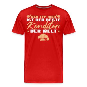 Zuckerbäcker Bester Konditor Geschenkidee - Männer Premium Bio T-Shirt - Rot - Vorne - Damien (186cm)