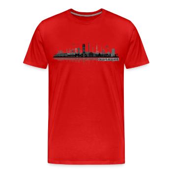 Duisburg toits de la ville - T-shirt bio Premium Homme - rouge - Devant - Damien (186cm)