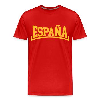 Spanien - Männer Premium Bio T-Shirt - Rot - Vorne - Damien (186cm)