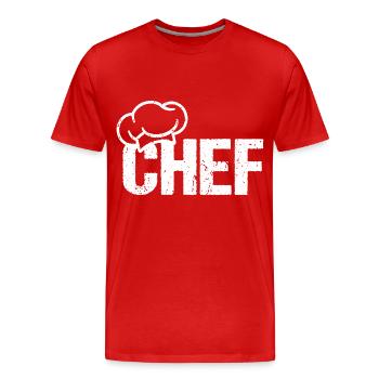 CHEF Chef's Hat - Men's Premium Organic T-Shirt - red - Front - Damien (186cm)