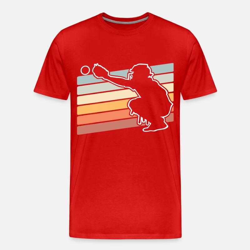 Baseball - Männer Premium Bio T-Shirt - Rot