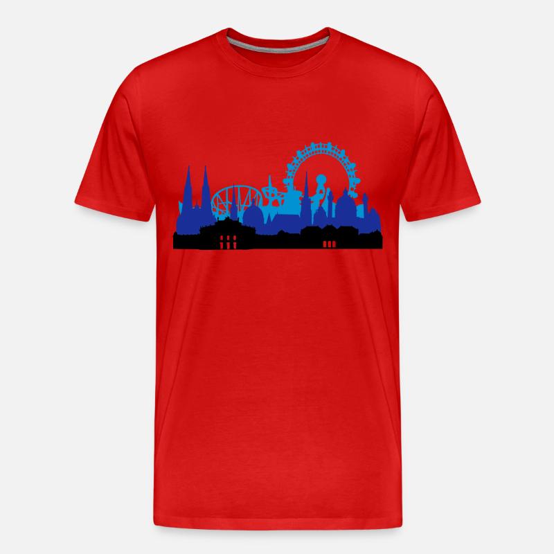 Wien Skyline - Männer Premium Bio T-Shirt - Rot