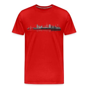 Hamburg 03 - Männer Premium Bio T-Shirt - Rot - Vorne - Damien (186cm)