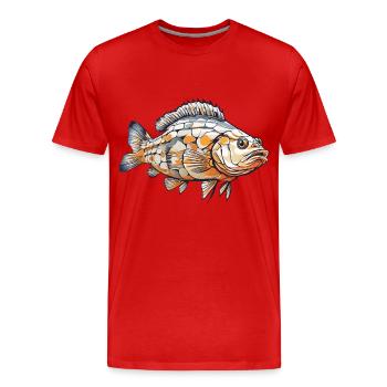 Carp Angler Passion Fish Fisherman Design - Men's Premium Organic T-Shirt - red - Front - Damien (186cm)