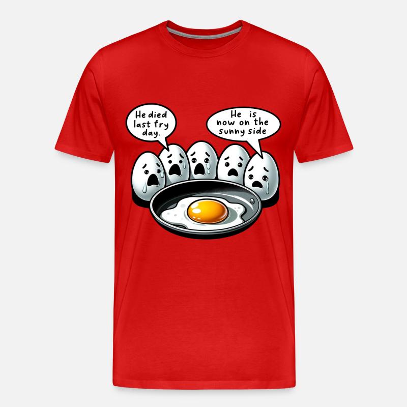 Eier Spiegelei Oster Meme - Männer Premium Bio T-Shirt - Rot