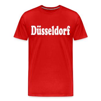 Dusseldorf - T-shirt bio Premium Homme - rouge - Devant - Damien (186cm)