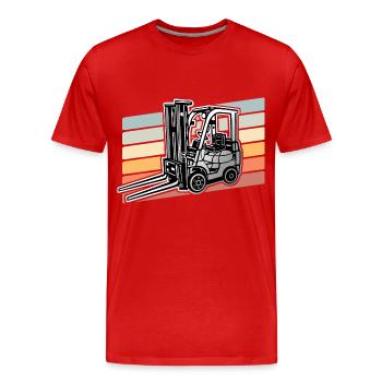 Chariot élévateur - T-shirt bio Premium Homme - rouge - Devant - Damien (186cm)