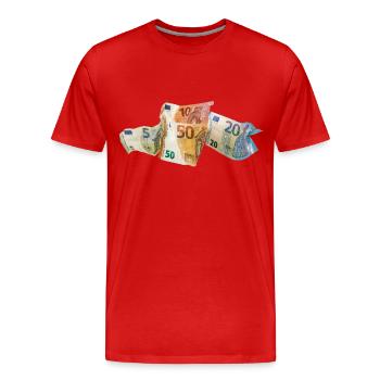 Euro-Geldscheine - Männer Premium Bio T-Shirt - Rot - Vorne - Damien (186cm)