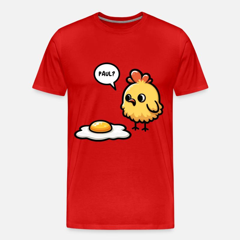 Eier Spiegelei Oster Meme - Männer Premium Bio T-Shirt - Rot
