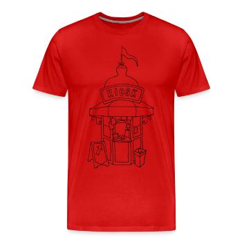 Kiosk in Lissabon - Männer Premium Bio T-Shirt - Rot - Vorne - Damien (186cm)