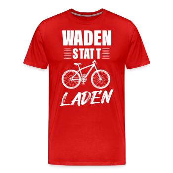 Waden Statt Laden, Anti E-Bike - Männer Premium Bio T-Shirt - Rot - Vorne - Damien (186cm)
