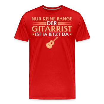 Gitarrist ist jetzt da - Männer Premium Bio T-Shirt - Rot - Vorne - Damien (186cm)