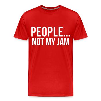 Les gens ne sont pas ma confiture T-shirt drôle de sarcasme - T-shirt bio Premium Homme - rouge - Devant - Damien (186cm)