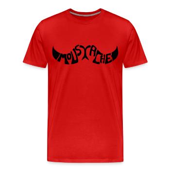Moustache - T-shirt bio Premium Homme - rouge - Devant - Damien (186cm)