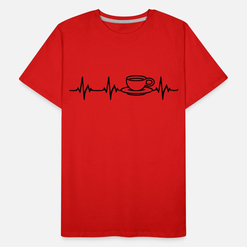 Kaffee Herzschlag Männer Premium Bio T-Shirt