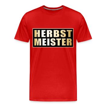 Herbstmeister - Men's Premium Organic T-Shirt - red - Front - Damien (186cm)