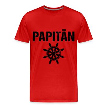 Papitän Boot Vater - Männer Premium Bio T-Shirt - Rot - Vorne - Damien (186cm)