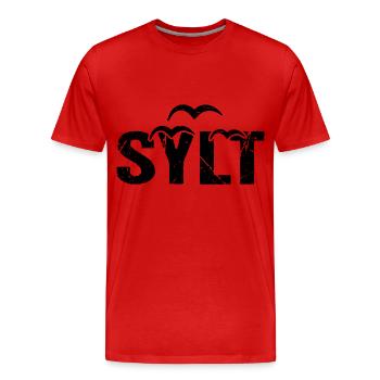 Sylt Island Seagulls - Men's Premium Organic T-Shirt - red - Front - Damien (186cm)