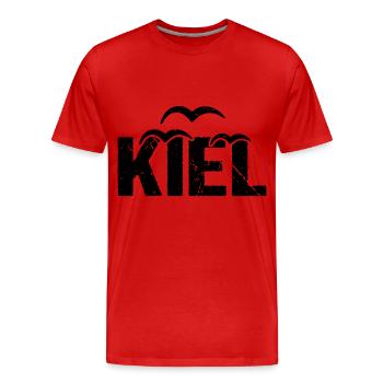 Mouette de Kiel Ville hanséatique de Kiel - T-shirt bio Premium Homme - rouge - Devant - Damien (186cm)