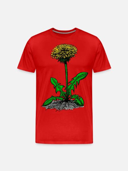 Löwenzahn Illustration - Männer Premium Bio T-Shirt - Rot
