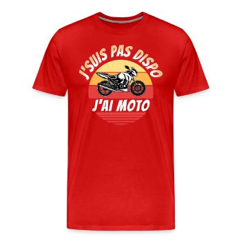 Moto Cadeau pour Motard Rigolo Humour Citation - T-shirt bio Premium Homme - rouge - Devant - Damien (186cm)