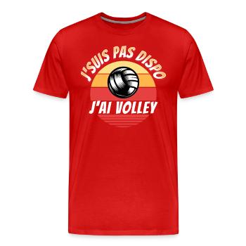Volley Ball Cadeau Drôle Rigolo Citation Sport - T-shirt bio Premium Homme - rouge - Devant - Damien (186cm)