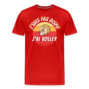 Volley Ball Cadeau Drôle Rigolo Citation Sport - T-shirt bio Premium Homme - rouge - Devant - Damien (186cm)