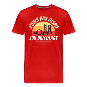 Bricolage cadeau pour Bricoleur Drôle Rigolo - T-shirt bio Premium Homme - rouge - Devant - Damien (186cm)