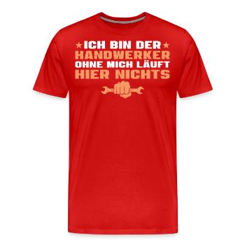 Handwerk Kfz Mechatroniker Handwerker - Männer Premium Bio T-Shirt - Rot - Vorne - Damien (186cm)