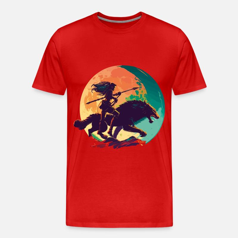 Geisha Samurai - Männer Premium Bio T-Shirt - Rot