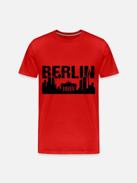 Berlin Skyline Vintage Capital Berlin - Men's Premium Organic T-Shirt - red