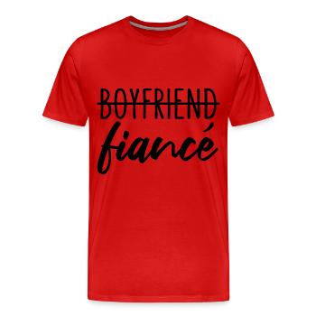Boyfriend Fiancé Fiancé Engagement - Men's Premium Organic T-Shirt - red - Front - Damien (186cm)