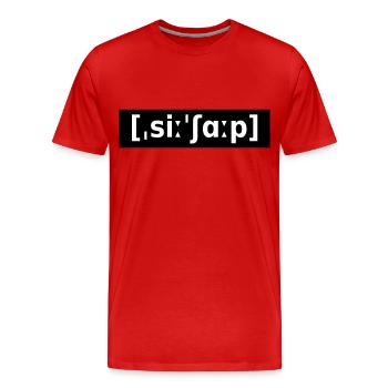 C # - C SHARP - LAUTSCHRIFT - Men's Premium Organic T-Shirt - red - Front - Damien (186cm)