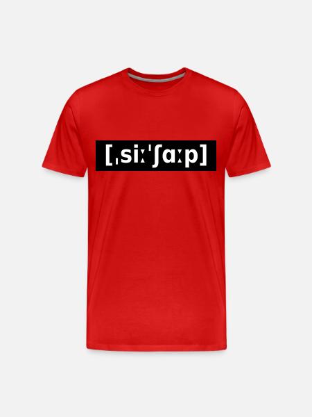 C# - C SHARP - LAUTSCHRIFT - Männer Premium Bio T-Shirt - Rot