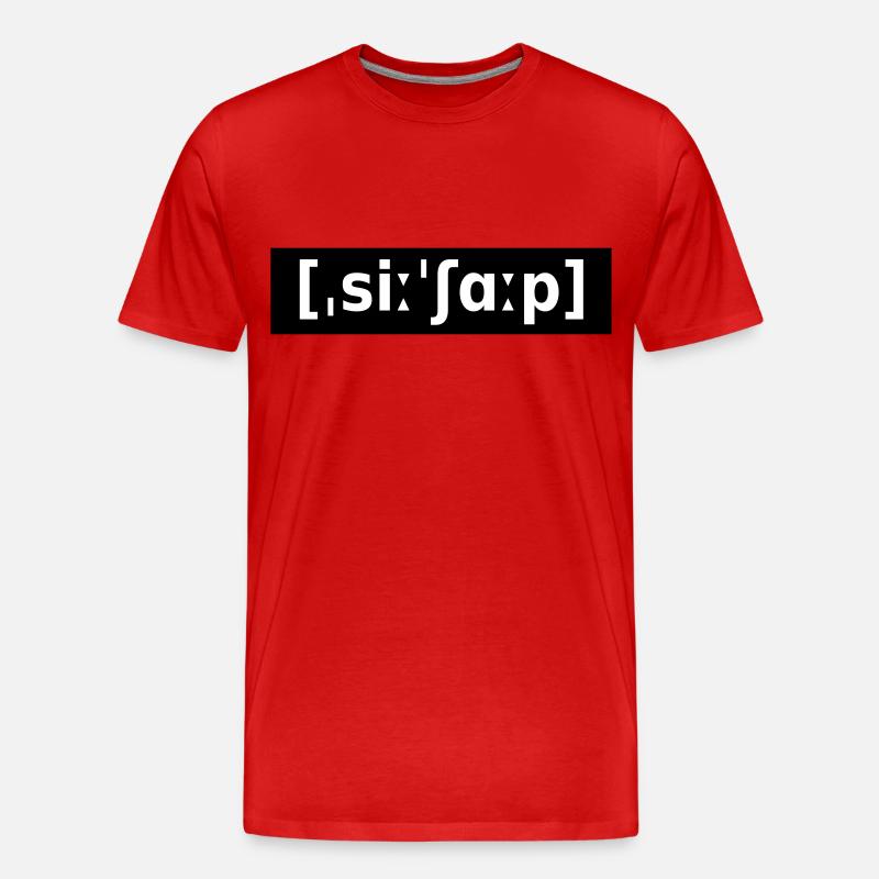 C# - C SHARP - LAUTSCHRIFT - Männer Premium Bio T-Shirt - Rot