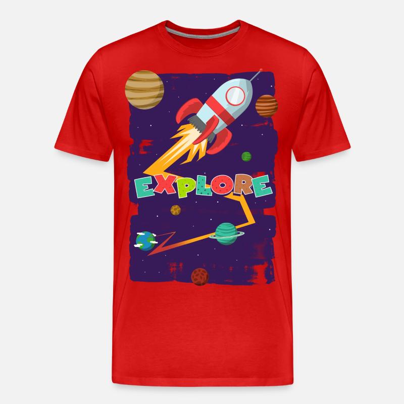 Let's go explore - Männer Premium Bio T-Shirt - Rot