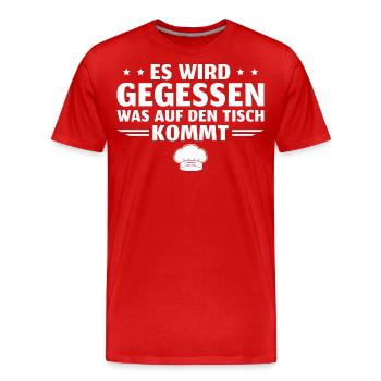 Kochen Es wird gegessen Hobbykoch - Männer Premium Bio T-Shirt - Rot - Vorne - Damien (186cm)