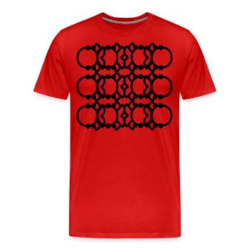 kreisförmiger Ring - Männer Premium Bio T-Shirt - Rot - Vorne - Damien (186cm)