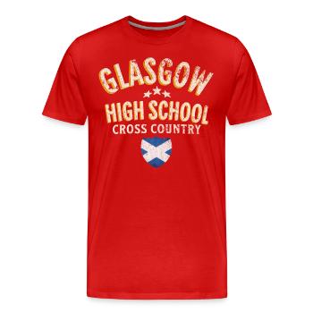 Glasgow High school cross country - Men's Premium Organic T-Shirt - red - Front - Damien (186cm)