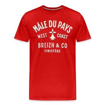 Rüde aus dem Breizh Co Land - Männer Premium Bio T-Shirt - Rot - Vorne - Damien (186cm)