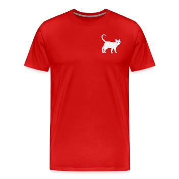Cat Art and Cat Eyes - Men's Premium Organic T-Shirt - red - Front - Damien (186cm)