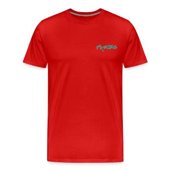 Freitag, alle Wochentage erhältlich, nettsfetz.de - Männer Premium Bio T-Shirt - Rot - Vorne - Damien (186cm)